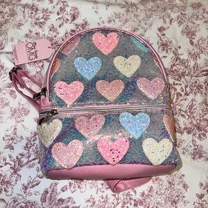 Miss Gwen’s OMG Accessories Pink Sequin Hearts Girls Small Backpack